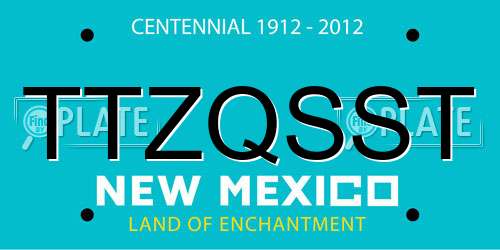 TTZQSST New Mexico License Plate