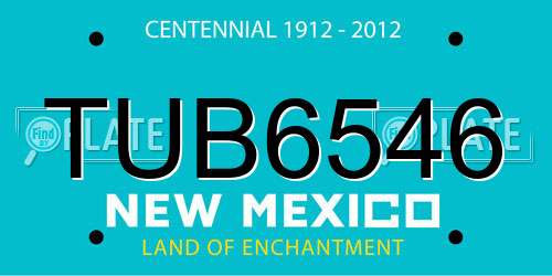 TUB6546 New Mexico License Plate