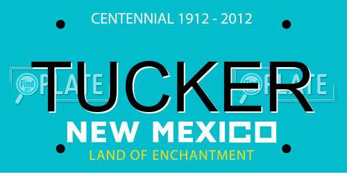 TUCKER New Mexico License Plate