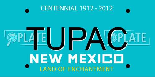 TUPAC New Mexico License Plate