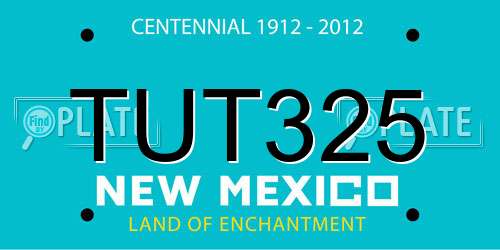 TUT325 New Mexico License Plate