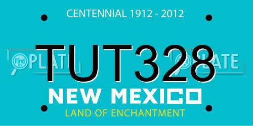 TUT328 New Mexico License Plate