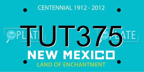 TUT375 New Mexico License Plate