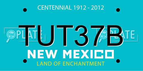 TUT37B New Mexico License Plate