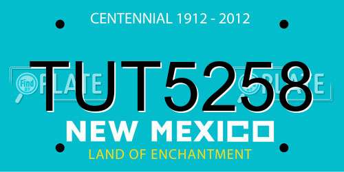 TUT5258 New Mexico License Plate