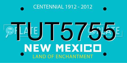 TUT5755 New Mexico License Plate