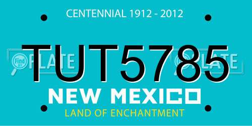 TUT5785 New Mexico License Plate