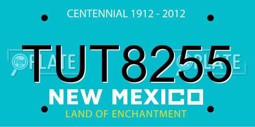 TUT8255 New Mexico License Plate