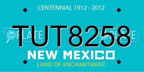 TUT8258 New Mexico License Plate
