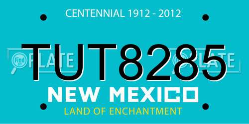 TUT8285 New Mexico License Plate