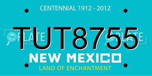 TUT8755 New Mexico License Plate
