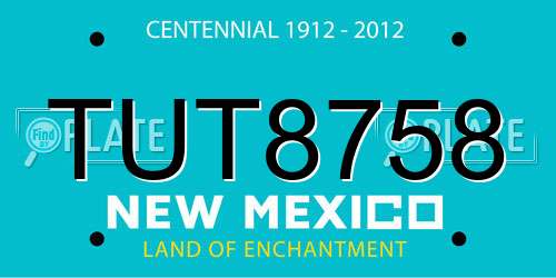 TUT8758 New Mexico License Plate