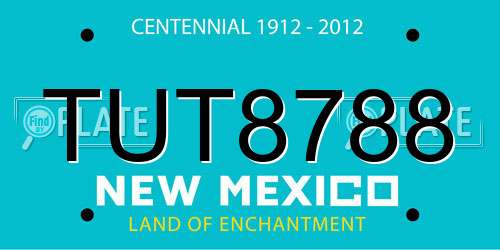 TUT8788 New Mexico License Plate