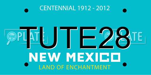 TUTE28 New Mexico License Plate
