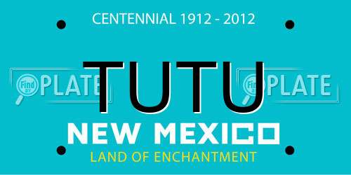 TUTU New Mexico License Plate