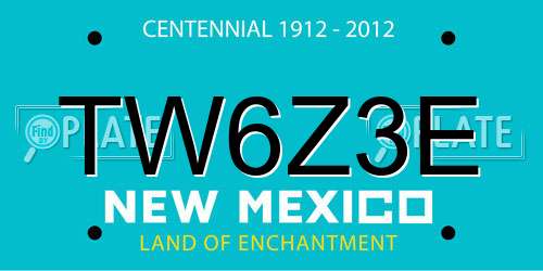 TW6Z3E New Mexico License Plate