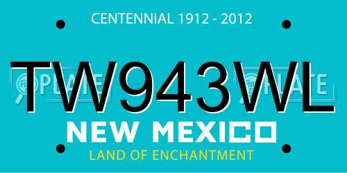 TW943WL New Mexico License Plate