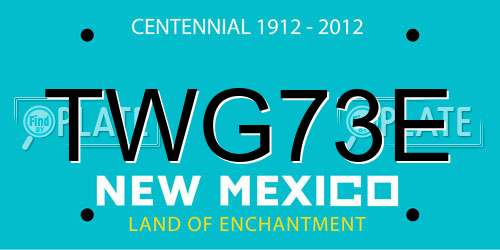 TWG73E New Mexico License Plate