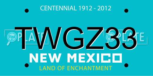 TWGZ33 New Mexico License Plate