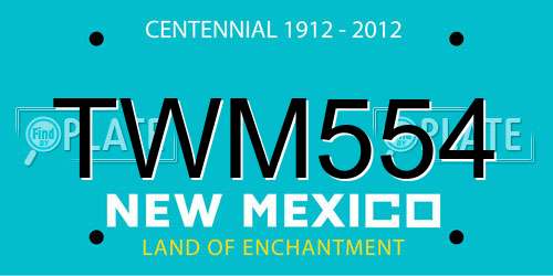TWM554 New Mexico License Plate