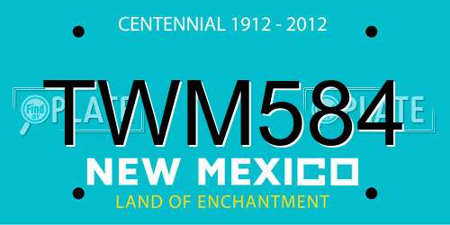 TWM584 New Mexico License Plate