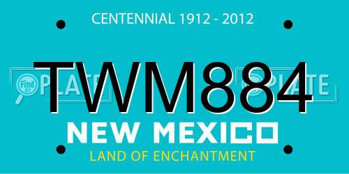 TWM884 New Mexico License Plate