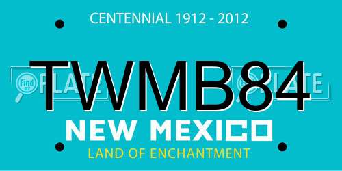 TWMB84 New Mexico License Plate