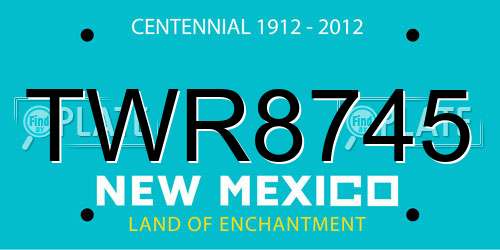 TWR8745 New Mexico License Plate
