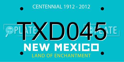 TXD045 New Mexico License Plate