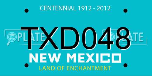 TXD048 New Mexico License Plate