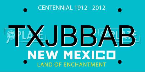 TXJBBAB New Mexico License Plate