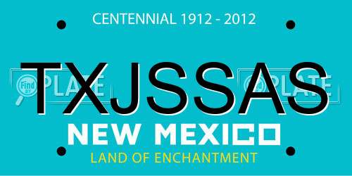 TXJSSAS New Mexico License Plate
