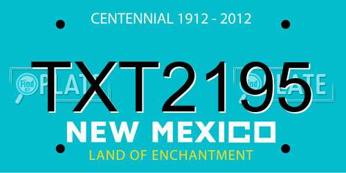 TXT2195 New Mexico License Plate