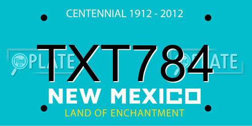 TXT784 New Mexico License Plate
