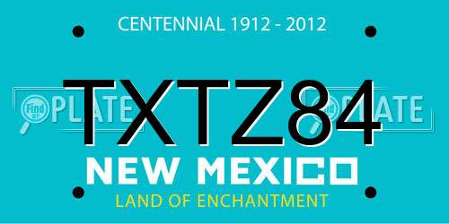 TXTZ84 New Mexico License Plate