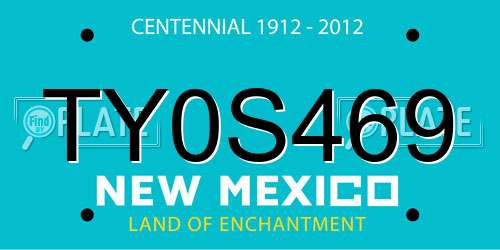TY0S469 New Mexico License Plate