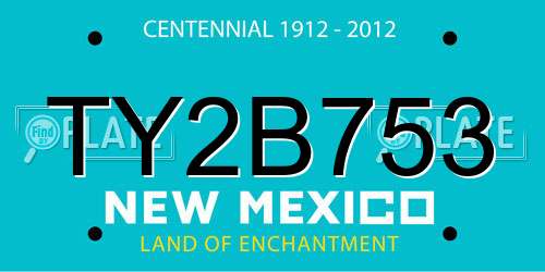TY2B753 New Mexico License Plate