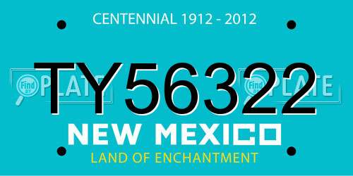 TY56322 New Mexico License Plate