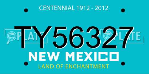 TY56327 New Mexico License Plate
