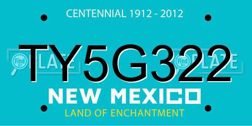 TY5G322 New Mexico License Plate