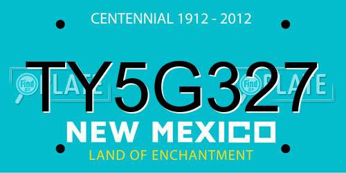 TY5G327 New Mexico License Plate
