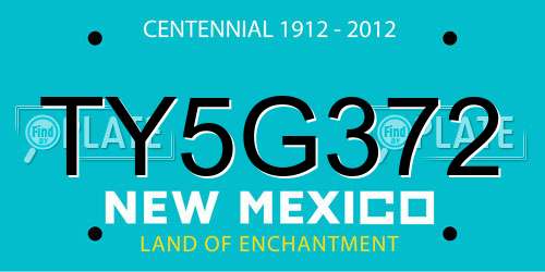 TY5G372 New Mexico License Plate