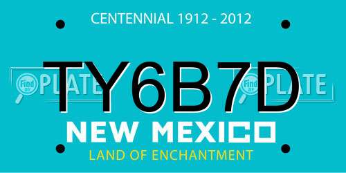 TY6B7D New Mexico License Plate