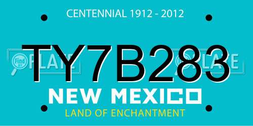 TY7B283 New Mexico License Plate