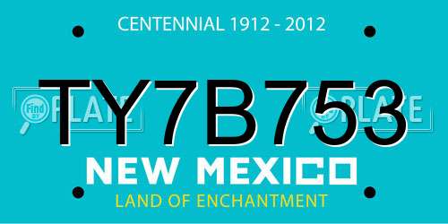 TY7B753 New Mexico License Plate