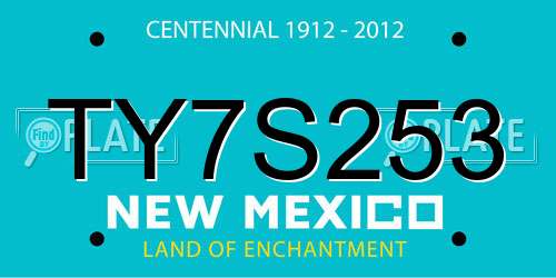 TY7S253 New Mexico License Plate