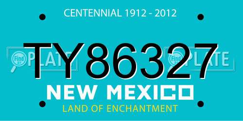 TY86327 New Mexico License Plate