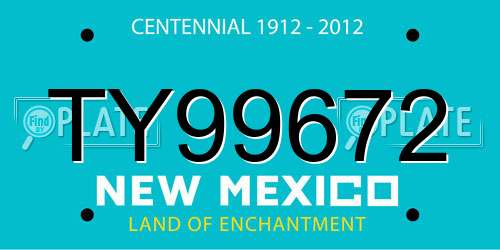 TY99672 New Mexico License Plate