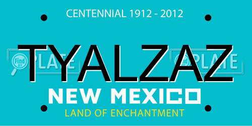 TYALZAZ New Mexico License Plate