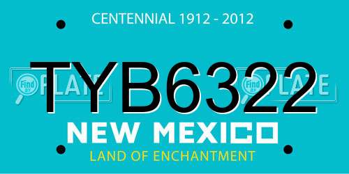 TYB6322 New Mexico License Plate